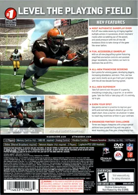 Madden NFL 09 box cover back